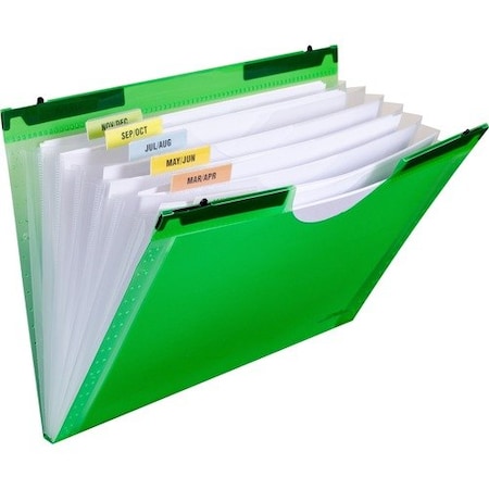 C-Line Products C-Line 58203, EXPANDING FILE W/ HANGING TABS, 0.75in EXPANSION, 7 SECTIONS, LETTER SIZE, GREEN CLI58203